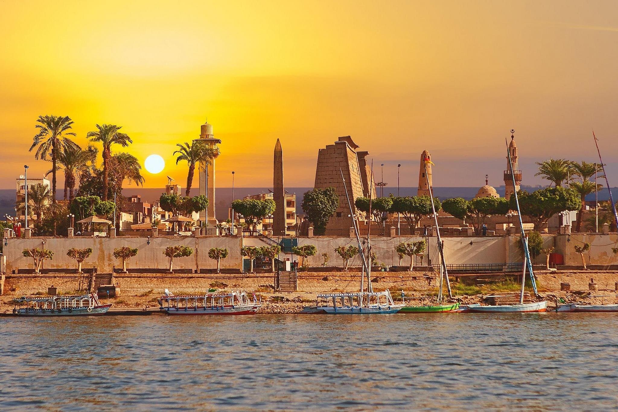 Felucca in Luxor Sunset sailing