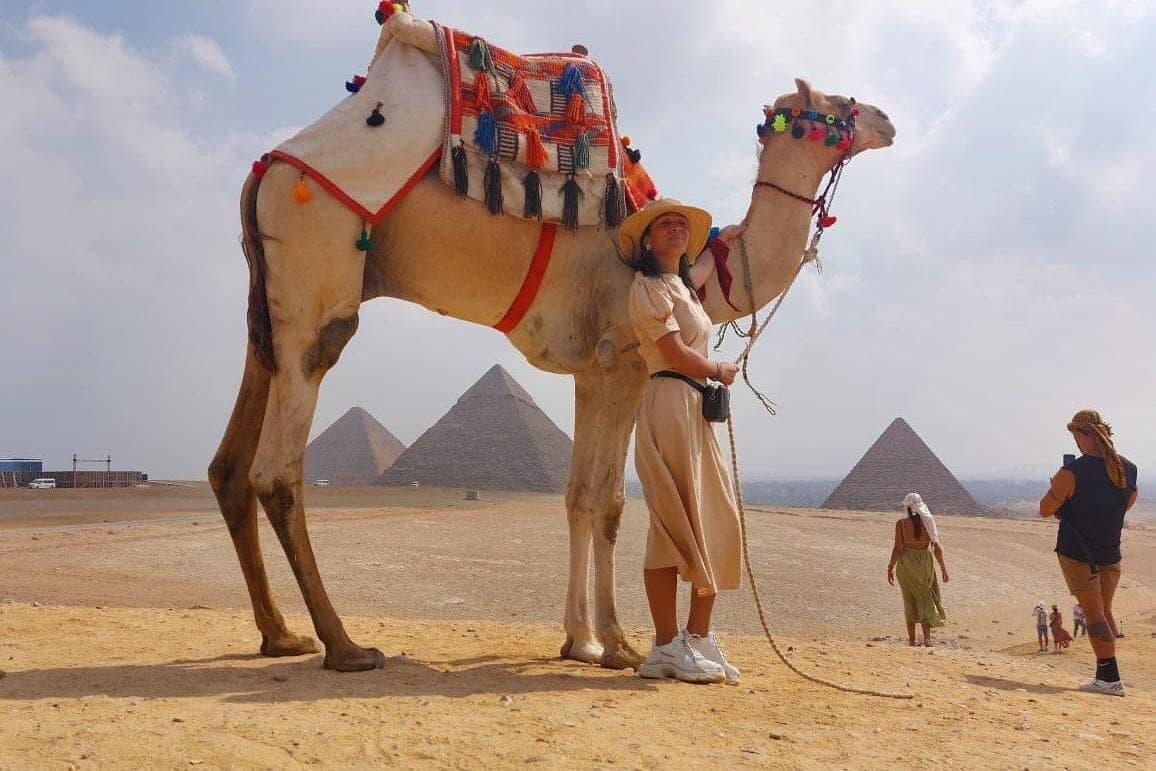 Giza pyramids ,Sphinx ,Egyptian Museum ,Camel Ride include entry fees