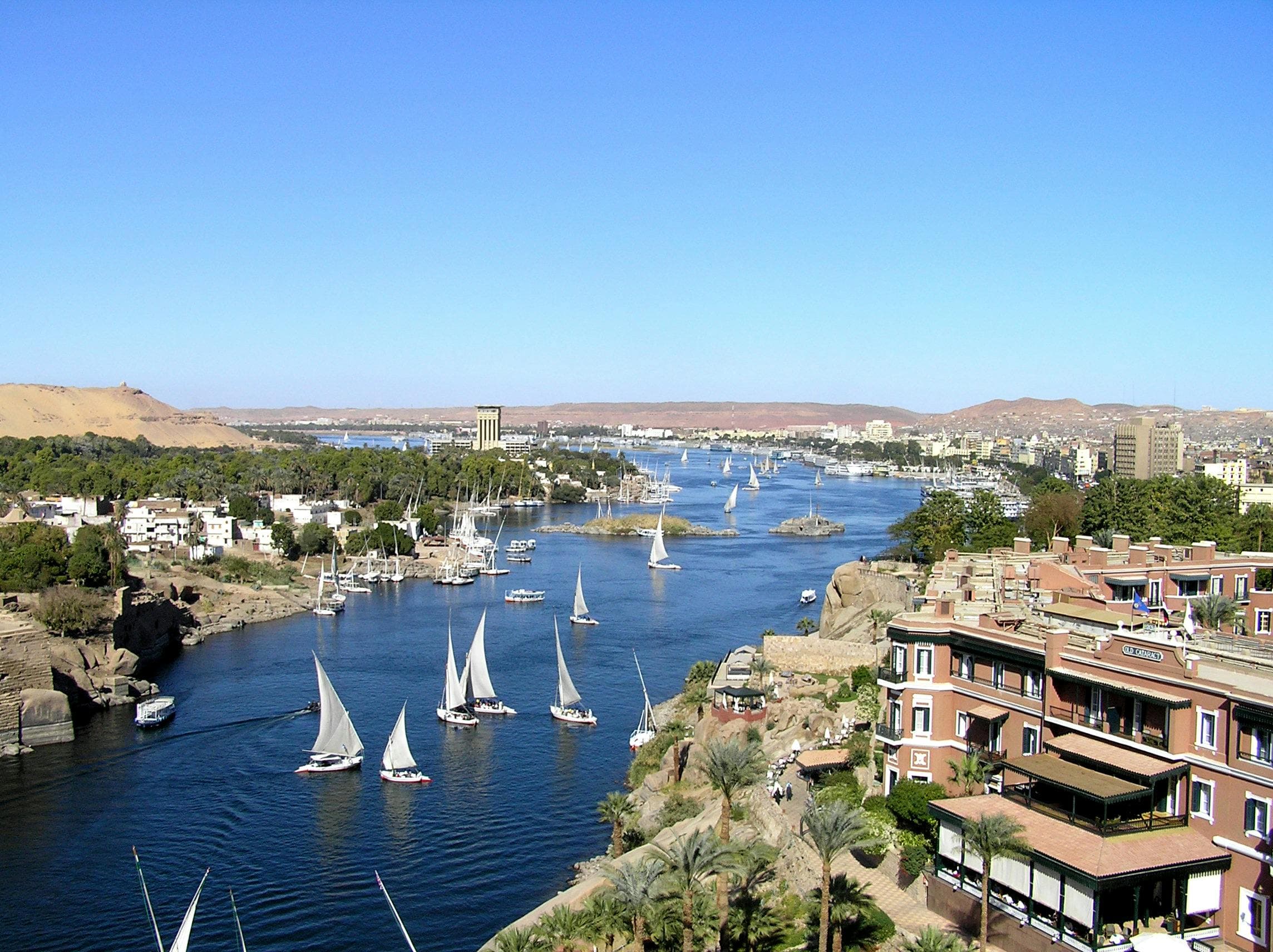 Aswan boat tour on a traditional felucca