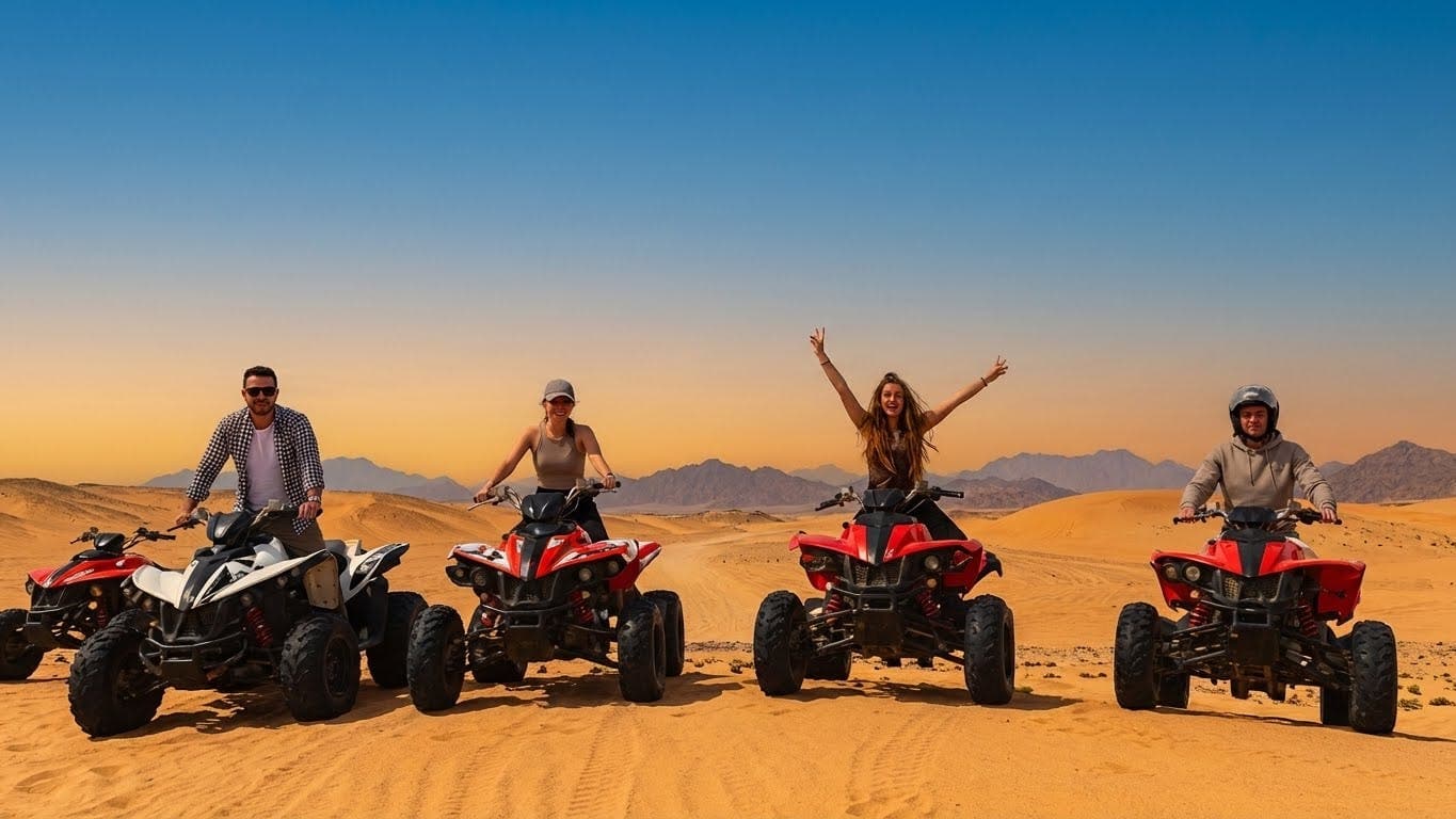 Half-day Hurghada Desert Quad Bike Tour with Camel Ride and Tea