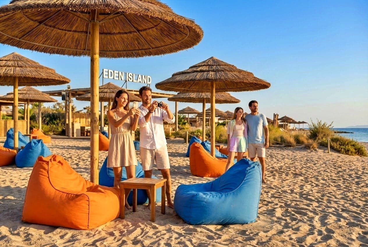 Eden Island snorkeling experience with lunch from Hurghada