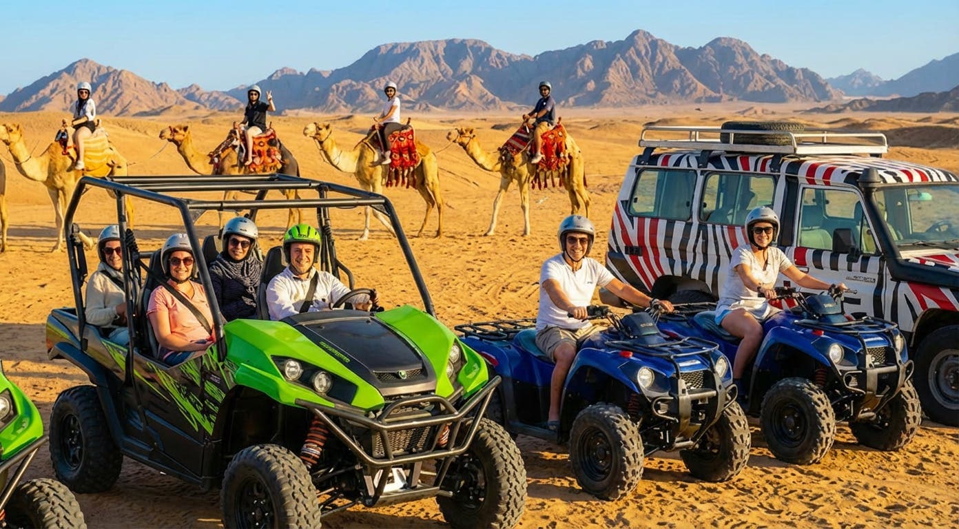 Morning Safari on a Quad Bike, Sand Buggy and 4x4 Jeep in Hurghada