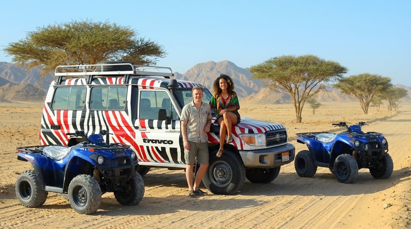 Premium quad bike adventure with Bedouin food and tea from Sharm