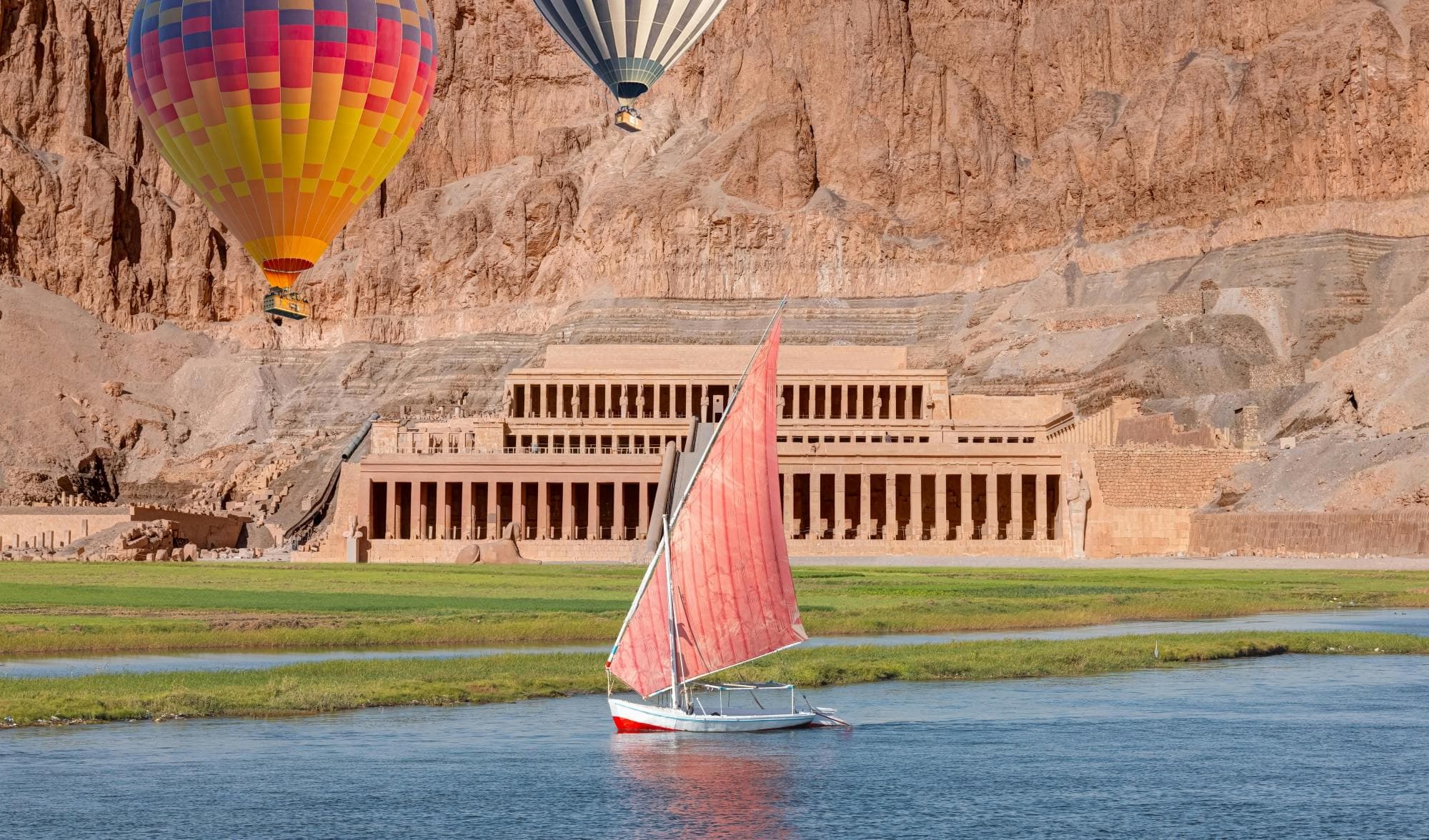 Balloon ride, Kings Valley, Hatshepsut Temple and felucca from Luxor