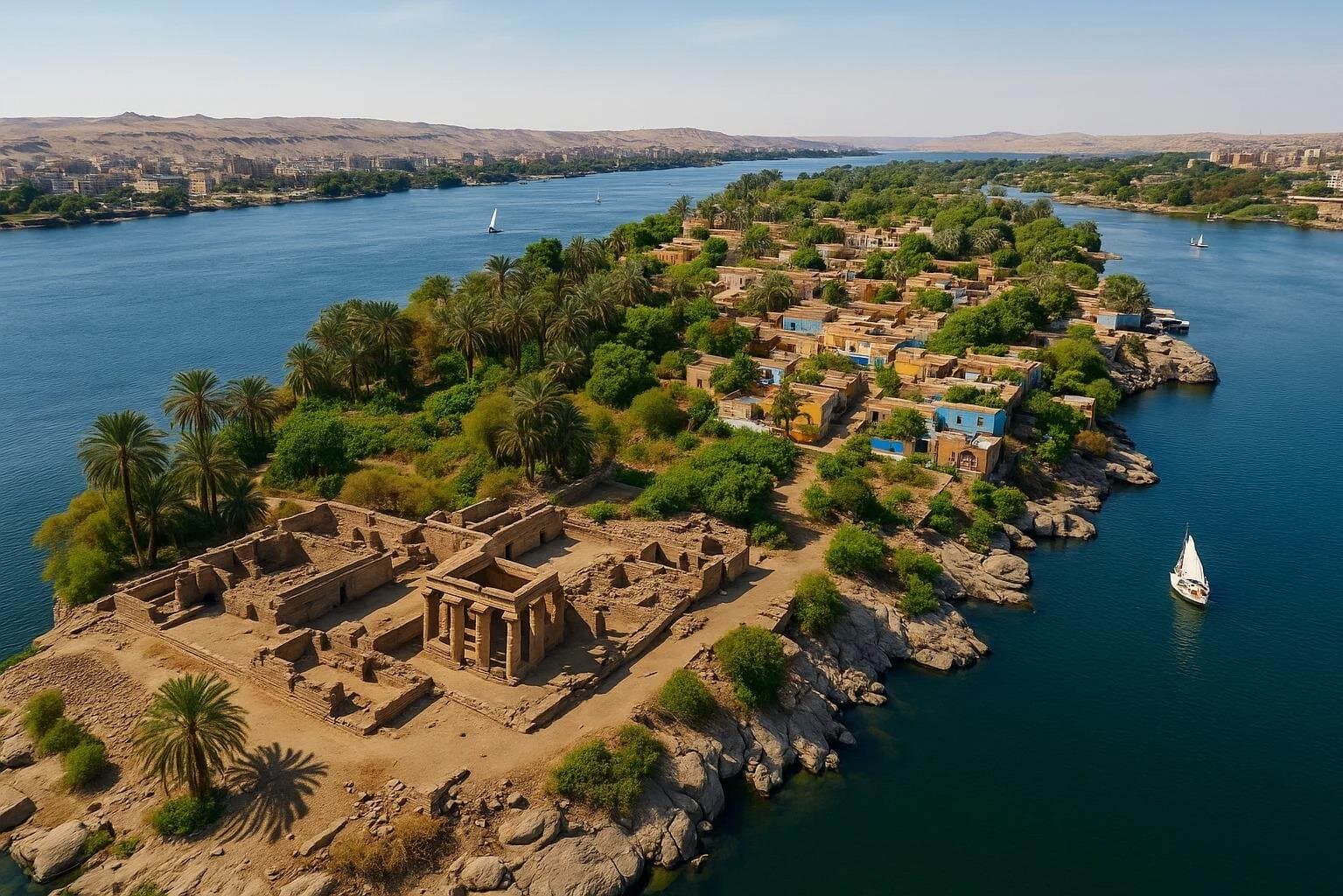Private Felucca Sailing Tour Around Elephantine Island from Aswan