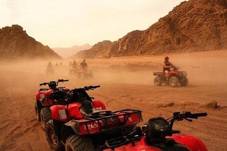 From Hurghada: Quad bike safari with Bedouin Dinner